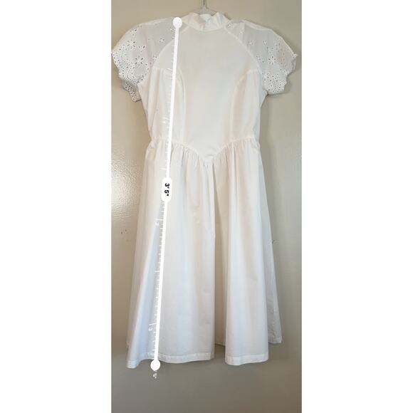 BATSHEVA Virginia Dress White Broderie Anglaise size 8 /Medium - Picture 8 of 14